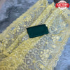 Yellow Organza Thread-work And Sequins Work Saree