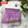 Lavender Pure Organza Multi-embroidery Partywear Saree