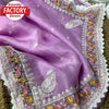 Lavender Pure Organza Multi-embroidery Partywear Saree
