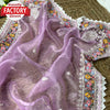 Lavender Pure Organza Multi-embroidery Partywear Saree