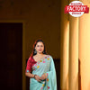 Aqua Blue Chiffon Crepe Kashmiri Embroidered Saree