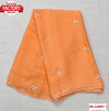 Light Orange Soft Silk Chiffon Handwork Saree