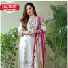 White And Pink Maslin Kurtha Palazzo Dupatta Set
