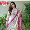 White And Pink Maslin Kurtha Palazzo Dupatta Set