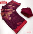 Wine Floral Brasso Saree