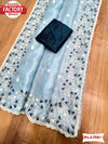 Sky Blue Soft Khadi Organza Thread Embroidered Saree