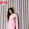 Pink Georgette Zari And Thread Embroidered Saree