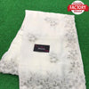 White Georgette Zari And Thread Embroidered Saree