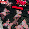 Black Organza Hand Pearl Work Butterfly Saree