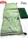 Pista Green Organza Sequins And Multi-thread Work Saree