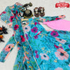 Sky Blue Floral Anarkali Set