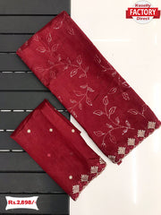 Cherry Red Pure Ruhi Silk Sequins Saree