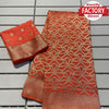 Orange Pure Khadi Silk RIch Zari Work Saree