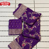 Purple Banarasi Khadi Georgette Silk Saree
