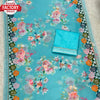 Blue Georgette Digital Print Saree With Embroidery Work