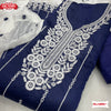 Navy Blue Chanderi Silk Embroidered Kurtha Suruwal Piece
