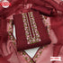 Maroon Organza Multi-Embroidery Kurtha Suruwal Piece