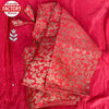 Red Handworked Silk Saree With Un-stitched Blouse