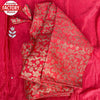 Red Handworked Silk Saree With Un-stitched Blouse