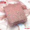 Nude Pink Organza Embroidered Kurtha Suruwal Piece