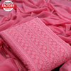 Warm Pink Soft Chiffon Chikankari Kurtha Suruwal Piece