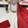 White Cotton Embroidered Kurthi Dupatta Set