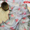 Ash Floral Organza Saree
