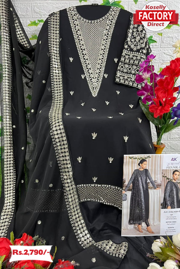 Black Pakistani Partywear Georgette Suit