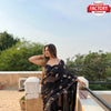 Black Georgette Sequins Partywear Saree