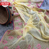 Yellow Georgette Silk Multi-embroidered Partywear Saree