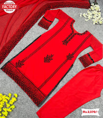 Red Pakistani Georgette Readymade Suit