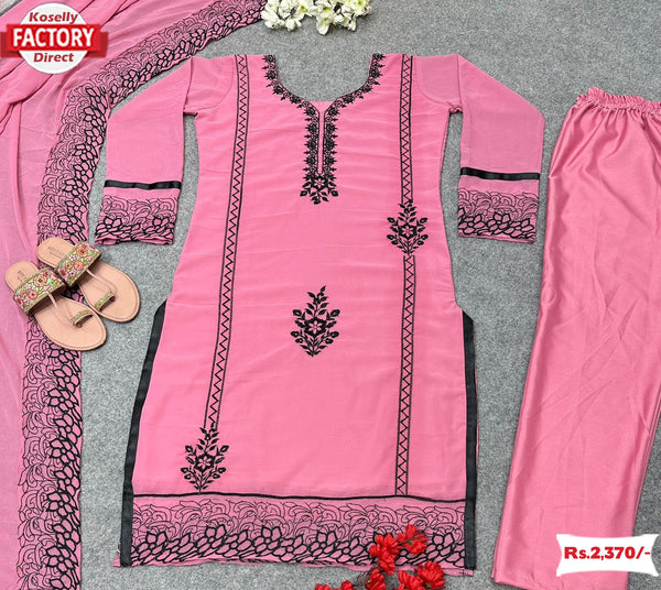 Pink Pakistani Georgette Readymade Suit