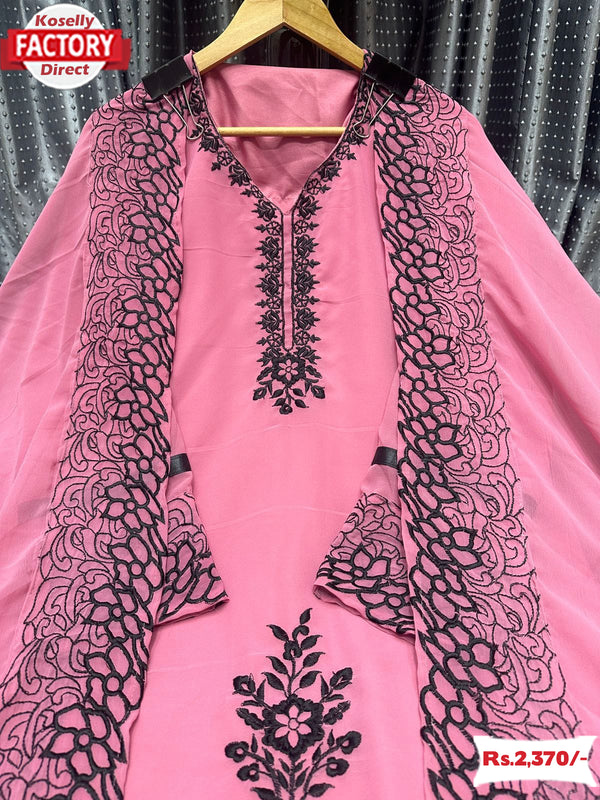 Pink Pakistani Georgette Readymade Suit