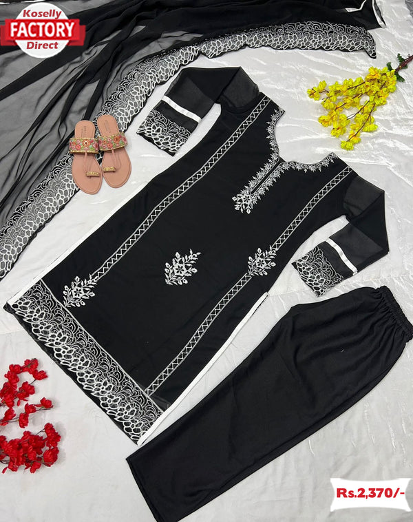 Black Pakistani Georgette Readymade Suit