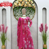Pink Floral Georgette Gown Dupatta Set