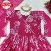 Pink Floral Georgette Gown Dupatta Set
