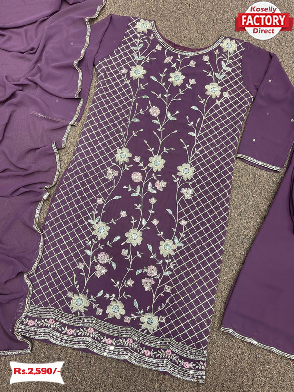 Nude Pink Designer Kurtha Palazzo Dupatta Set