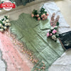 Dusty Green Semi-stitched Pakistani Partywear Kurtha Piece