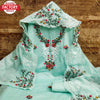 Light Blue Chanderi Embroidered Kurtha Suruwal Piece