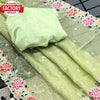 Light Green Organza Silk Multi-thread Embroidery Work Saree