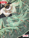 Sea Green Pure Organza Multi-embroidery Saree