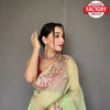 Light Green Pure Organza Saree With Gotapatti Embroidery