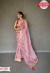 Pink Pure Organza Saree With Gotapatti Embroidery