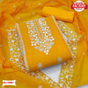 Yellow Modal Chanderi Embroidered Kurtha Suruwal Piece