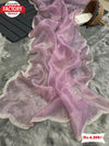 Baby Pink Pure Organza Hand Pearl Work Partywear Saree