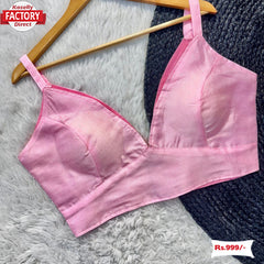 Pink Bollywood Sleeveless Silk Blouse