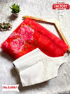 Red Designer Handwork Organza Saree