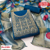 Royal Blue Chanderi Silk Embroidered Kurtha Suruwal Piece
