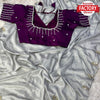 Silver Handwork Silk Saree With Readymade Handwork Blouse
