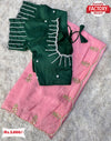 Pink Handwork Silk Saree With Readymade Handwork Blouse